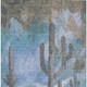 9' X 12' Brown Blue And Taupe Cactus Washable Indoor Outdoor Area Rug