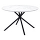 47" White And Black Rounded Steel Dining Table