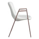 Set of Two White and Brown Upholstered Faux Leather Open Back Dining Arm Chairs