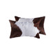Set of Two 12" X 20" Brown and White Genuine Cowhide Throw Pillows