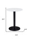 30" White and Black Wood and Steel Round Pedestal End Table