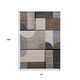 8' X 11' Cream Gray And Brown Geometric Area Rug