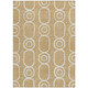 9' X 12' Gold And Ivory Geometric Washable Indoor Outdoor Area Rug