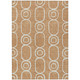 10' X 14' Rust And Ivory Geometric Washable Indoor Outdoor Area Rug