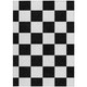 3' X 5' Black And White Geometric Washable Indoor Outdoor Area Rug