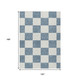 10' X 14' Denim Blue And Ivory Geometric Washable Indoor Outdoor Area Rug