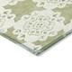 10' X 14' Artichoke Green And Ivory Quatrefoil Washable Indoor Outdoor Area Rug