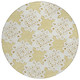 8' Wheat And Ivory Round Quatrefoil Washable Indoor Outdoor Area Rug