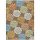 8' X 10' Chocolate Ivory And Copper Quatrefoil Washable Indoor Outdoor Area Rug