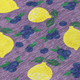 9' X 12' Lavender Yellow And Blue Lemons Washable Indoor Outdoor Area Rug
