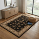 4' X 6' Black And Ivory Oriental Area Rug