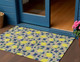 3' X 5' Stone Yellow And Blue Lemons Washable Indoor Outdoor Area Rug