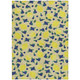 3' X 5' Wheat Yellow And Blue Lemons Washable Indoor Outdoor Area Rug