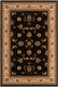 5' X 8' Black and Ivory Oriental Power Loom Area Rug