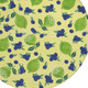 8' Yellow Blue And Green Round Lemons Washable Indoor Outdoor Area Rug