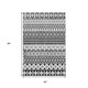 5' X 8' Black And Ivory Ikat Washable Area Rug With UV Protection