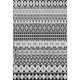 10' X 14' Black And Ivory Ikat Washable Area Rug With UV Protection