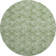 8' Green And Ivory Polka Dot Washable Round Rug With UV Protection