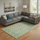 10' X 14' Green And Ivory Polka Dot Washable Area Rug With UV Protection