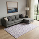 9' X 12' Lavender And Ivory Geometric Washable Area Rug With UV Protection