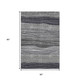 5' X 8' Gray And Silver Striped Washable Area Rug With UV Protection