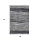 9' X 12' Gray And Silver Striped Washable Area Rug With UV Protection