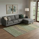 10' X 14' Olive Green Gold And Brown Striped Washable Area Rug With UV Protection
