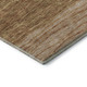 8' Terra Cotta Gray And Beige Striped Washable Round Rug With UV Protection