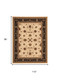 7' X 9' Black And Ivory Oriental Area Rug