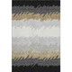 10' X 14' Black Beige And Silver Striped Washable Area Rug With UV Protection