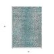 5' X 8' Teal Blue Gray And Charcoal Oriental Washable Indoor Outdoor Area Rug