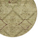8' Brown Beige And Artichoke Green Round Floral Washable Indoor Outdoor Area Rug