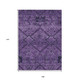 9' X 12' Eggplant Purple And Plum Floral Washable Indoor Outdoor Area Rug