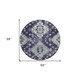 8' Purple Eggplant And Sage Round Medallion Washable Indoor Outdoor Area Rug