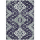 8' X 10' Purple Eggplant And Sage Medallion Washable Indoor Outdoor Area Rug