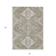 8' X 10' Taupe Beige And Ivory Medallion Washable Indoor Outdoor Area Rug