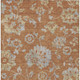 8' X 10' Orange Copper And Gray Floral Washable Indoor Outdoor Area Rug