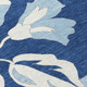 5' X 8' Navy Blue Denim Blue And Ivory Floral Washable Indoor Outdoor Area Rug