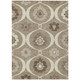 5' X 8' Taupe Brown And Ivory Medallion Washable Indoor Outdoor Area Rug