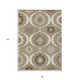 8' X 10' Taupe Brown And Ivory Medallion Washable Indoor Outdoor Area Rug