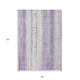8' X 10' Purple And Ivory Striped Washable Indoor Outdoor Area Rug