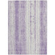 10' X 14' Purple And Ivory Striped Washable Indoor Outdoor Area Rug
