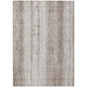 9' X 12' Taupe And Ivory Striped Washable Indoor Outdoor Area Rug