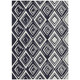 8' X 10' Black And Ivory Geometric Washable Indoor Outdoor Area Rug