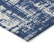 3' X 5' Navy Blue And Ivory Abstract Washable Indoor Outdoor Area Rug