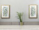 Set of Two Seafoam Green Watercolor Floral Wall Art