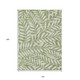 10' X 14' Green And Ivory Floral Washable Indoor Outdoor Area Rug