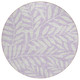8' Lavender And Ivory Round Floral Washable Indoor Outdoor Area Rug