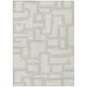 8' X 10' Ivory And Beige Abstract Washable Indoor Outdoor Area Rug