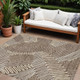 10' X 14' Chocolate And Ivory Floral Washable Indoor Outdoor Area Rug